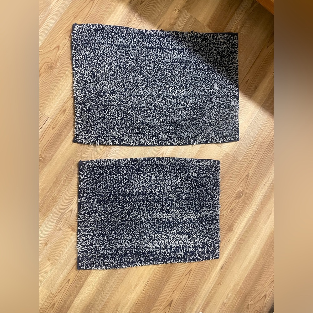 Blue shag bathroom rugs 🌊